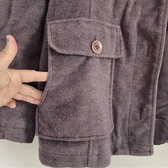 L.L. Bean Women’s Jacket Wool Blend Purple Winter Coat w Front Pockets Large - Picture 4 of 8